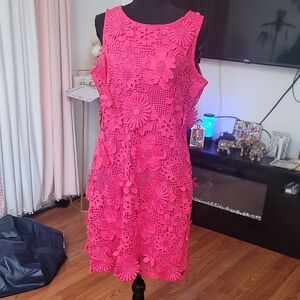 Floral Pink Lace Dress